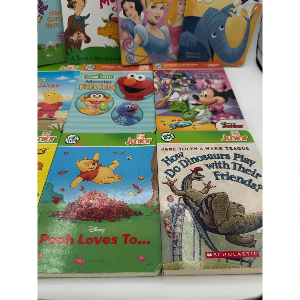 LeapFrog Tag Junior Board Book Lot Disney Pooh Sesame Street Dr Seuss 10 Books